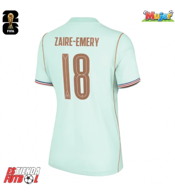Francia Warren Zaire-Emery #18 Segunda Equipación Mujer Mundial 2026 Manga Corta